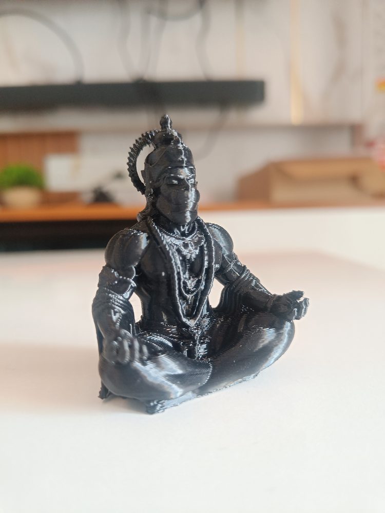3D printed Hanuman idol black PLA